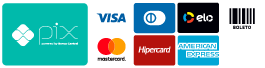 Tipos de Pagamentos: MasterCard, Visa or Boleto